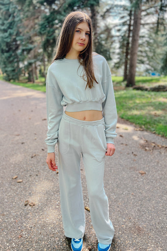 Athena Cotton Fleece Cropped Pullover