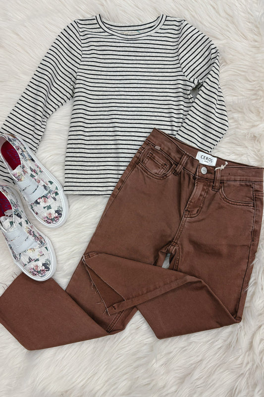 Auren Mocha Straight Youth Denim