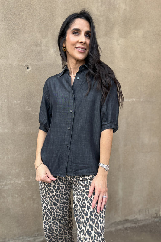Camilla Black Wash Button Down