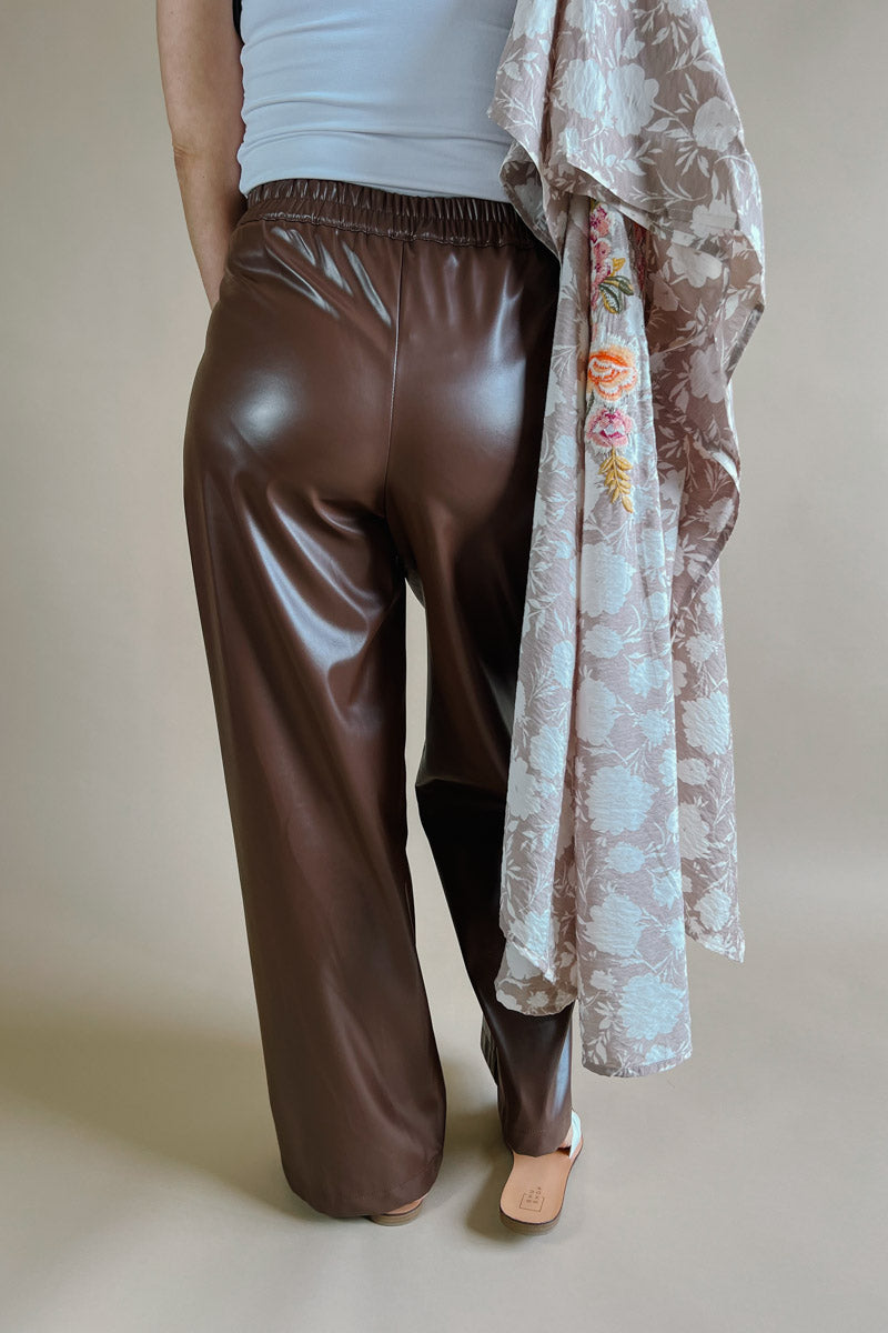 Carsyn Wide Leg Vegan Leather Pant