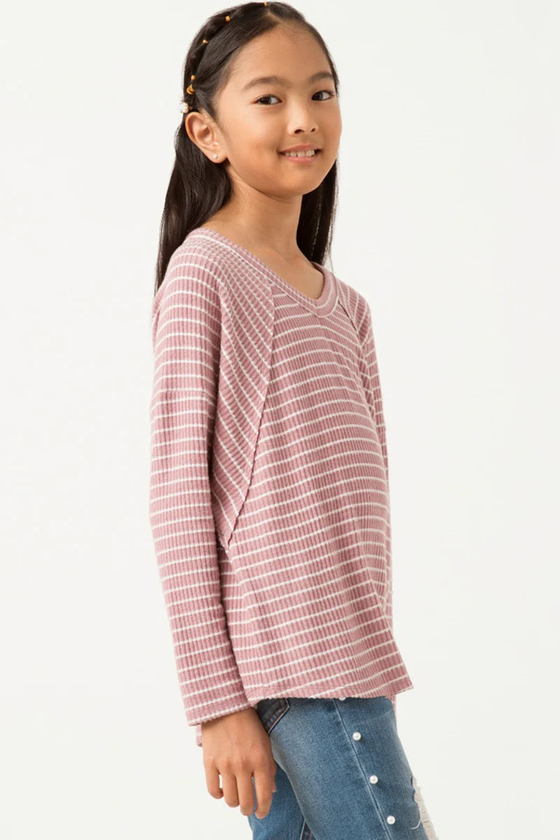 Fiona Girls Striped LS