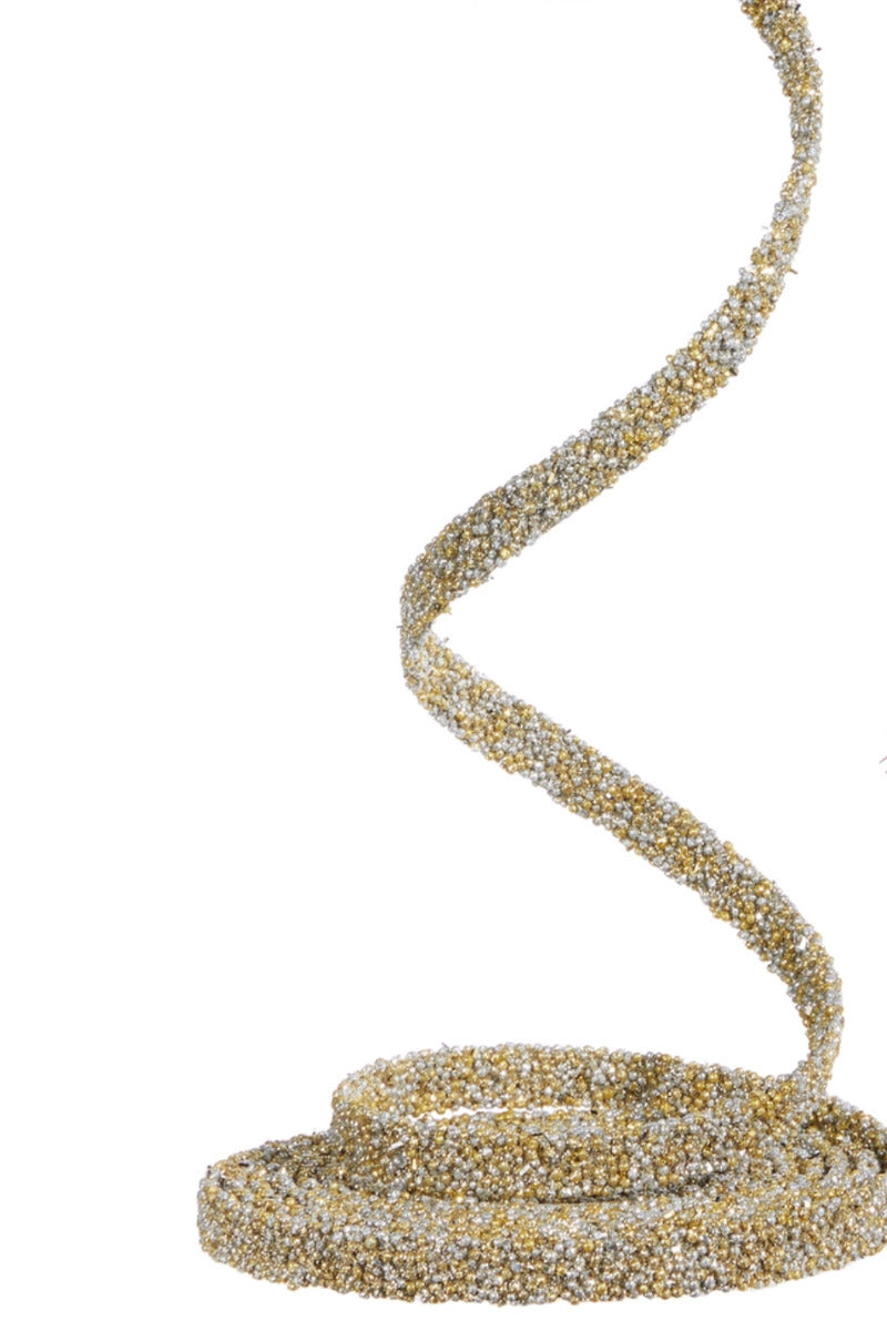 15' Curly Beaded Rope Garland - Gold/Silver
