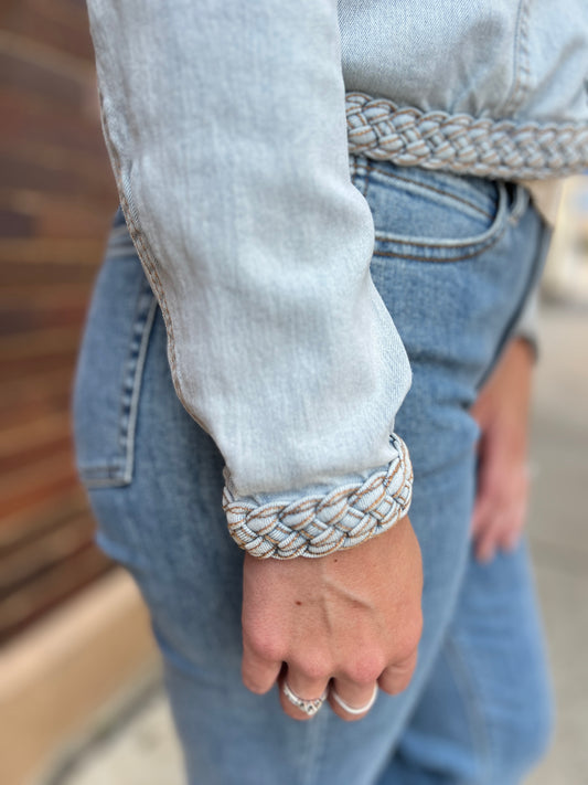 Joss Braided Trim Denim Jacket