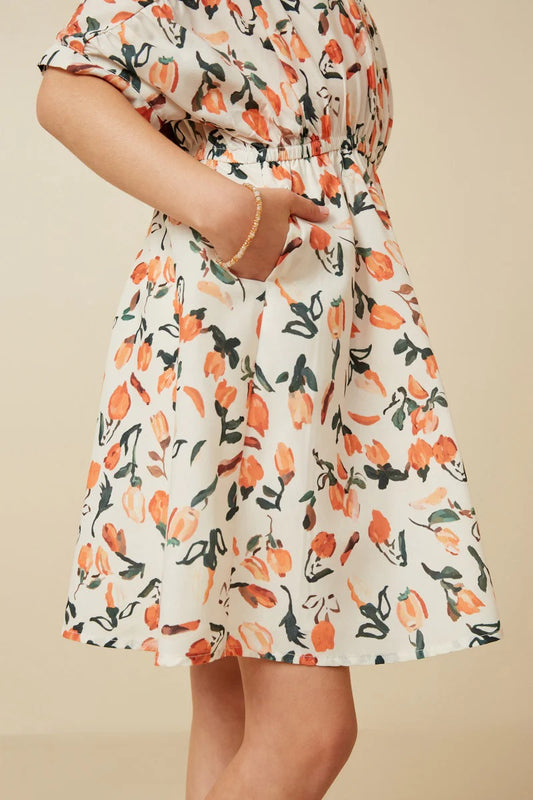 Rayleigh Abstract Flowers Youth Dress