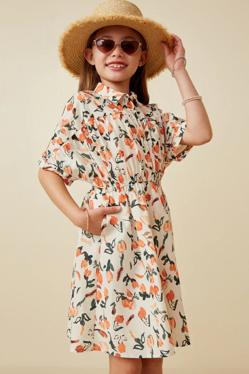 Rayleigh Abstract Flowers Youth Dress