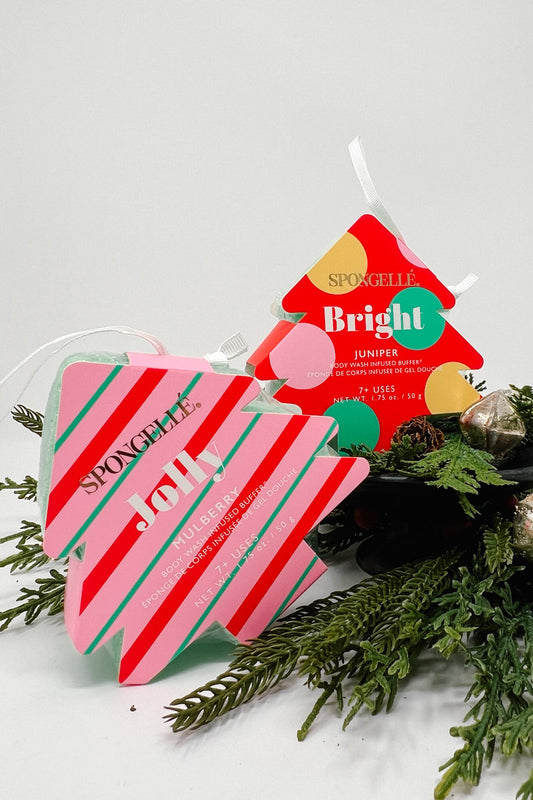 Jolly Mulberry Holiday Tree Body Wash Sponge