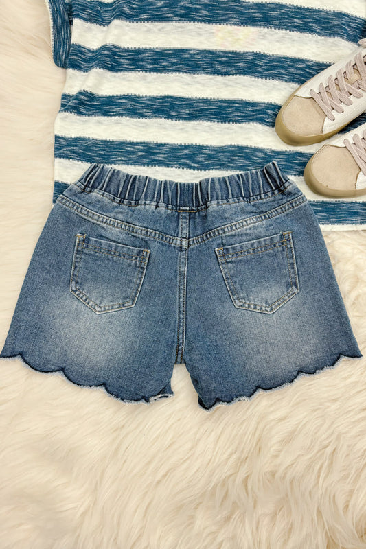 Kara Scallop Hem Shorts