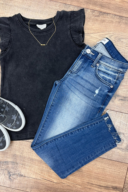 Kennedy Raw Hem Straight Skinny