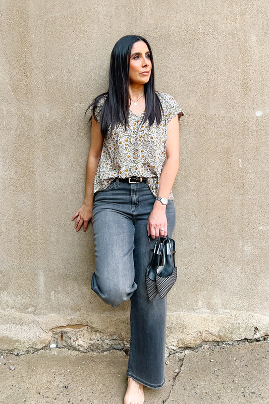 Kimber Tie Back Patterned Top