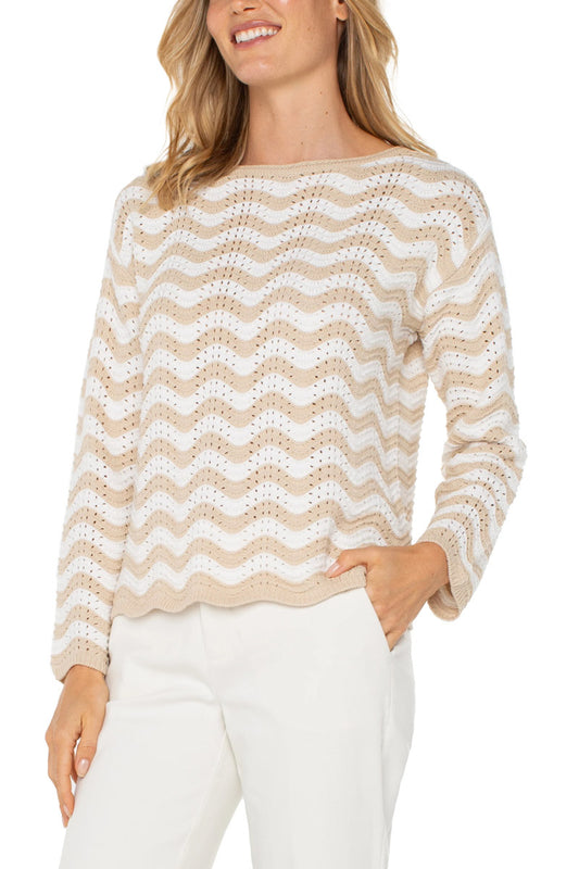 Long Sleeve Boat Neck Sweater
