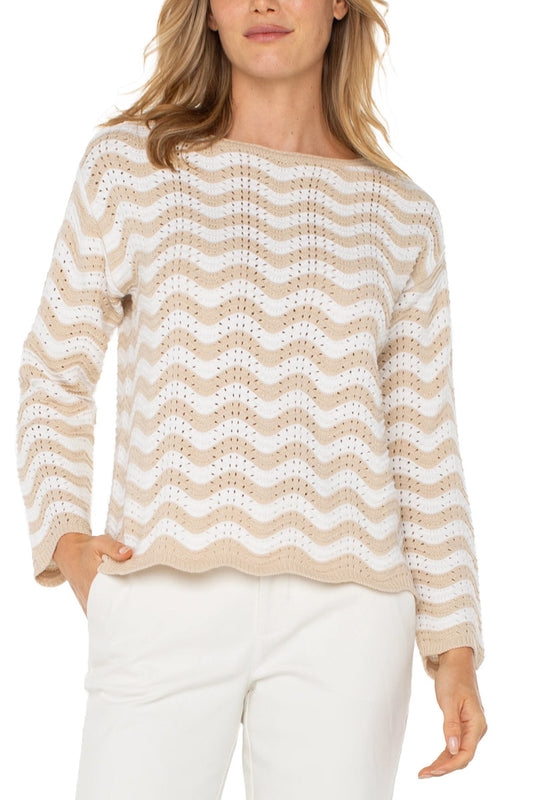 Long Sleeve Boat Neck Sweater