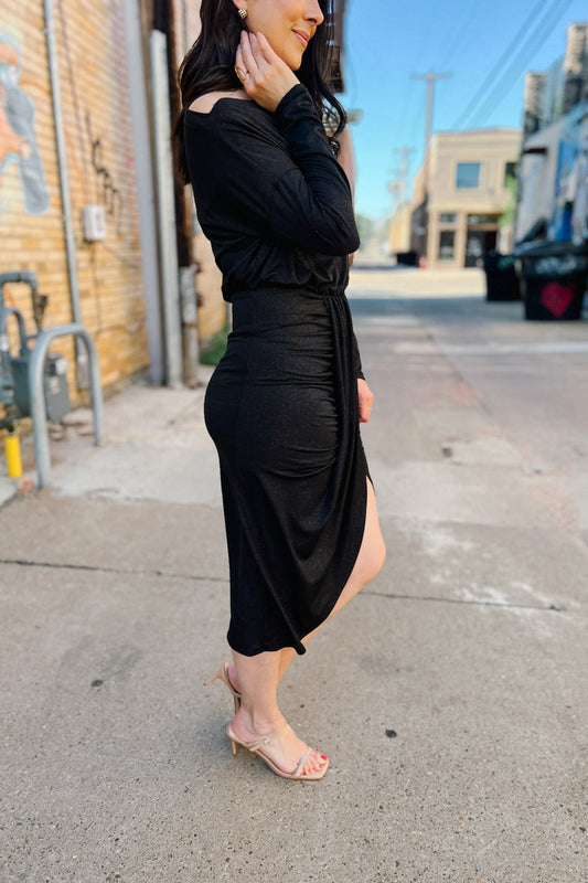 Sassy Lady Glitter Midi Dress