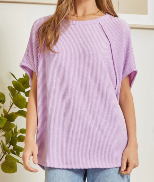 Tate Curvy Ribbed Short Sleeve