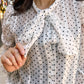 All Luxe Tie Neck Polka Dot Blouse