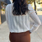 All Luxe Tie Neck Polka Dot Blouse