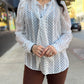 All Luxe Tie Neck Polka Dot Blouse