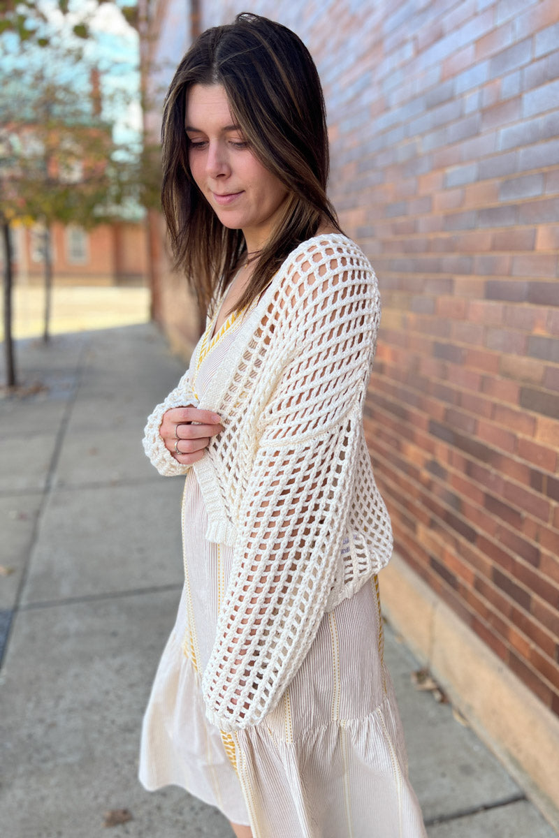 All Things Considered Crochet Cropped Cardigan