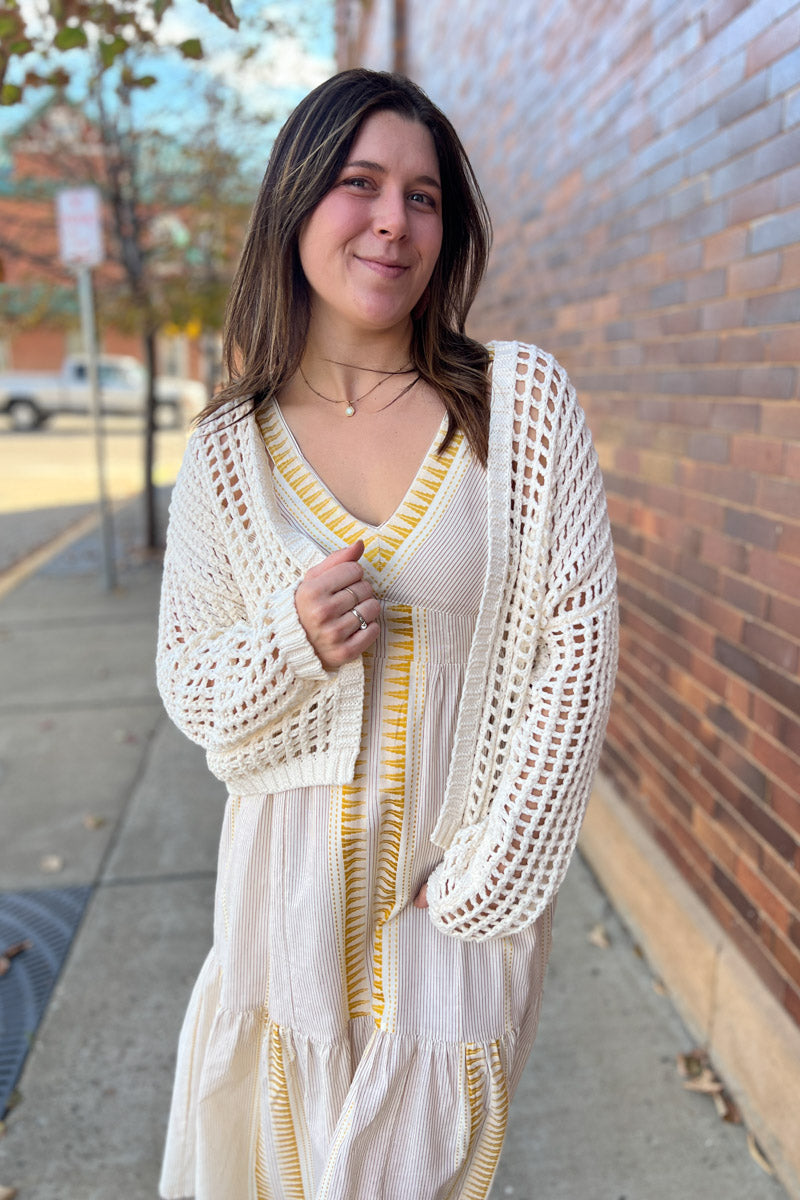 All Things Considered Crochet Cropped Cardigan