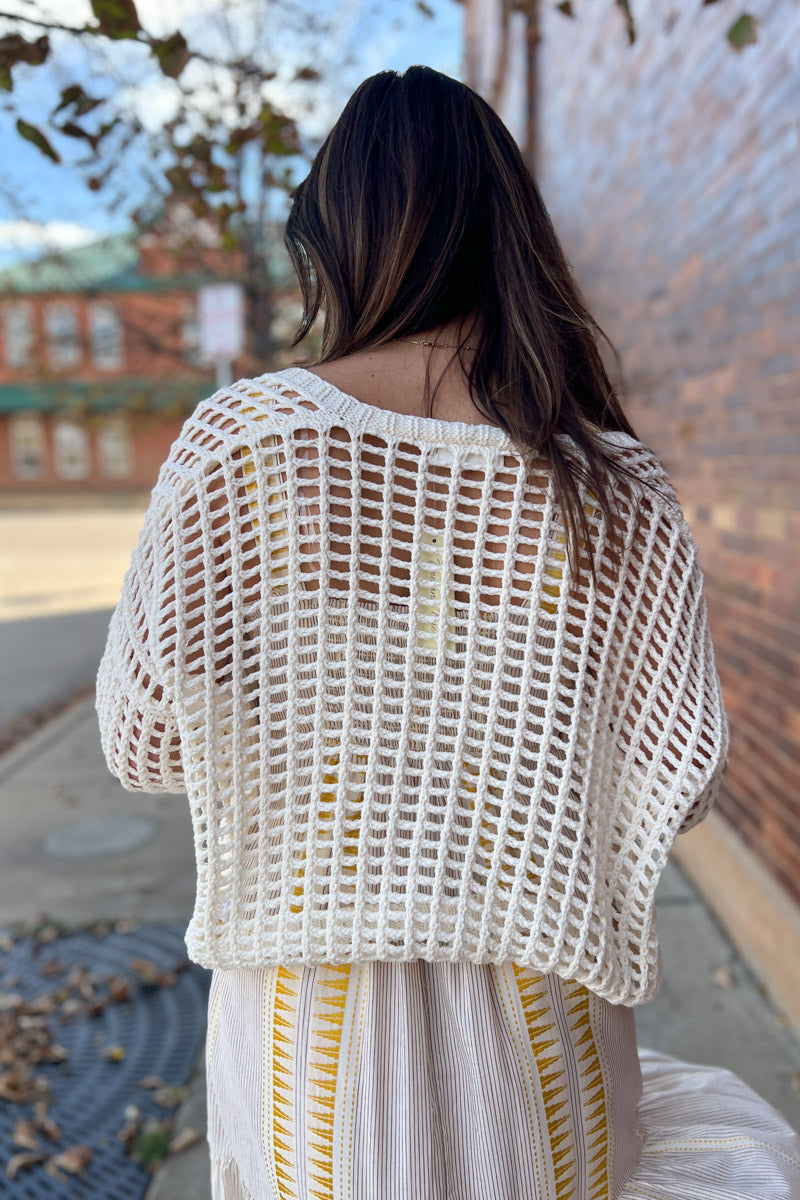 All Things Considered Crochet Cropped Cardigan