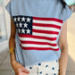 American Flag Sleeveless Knit Top