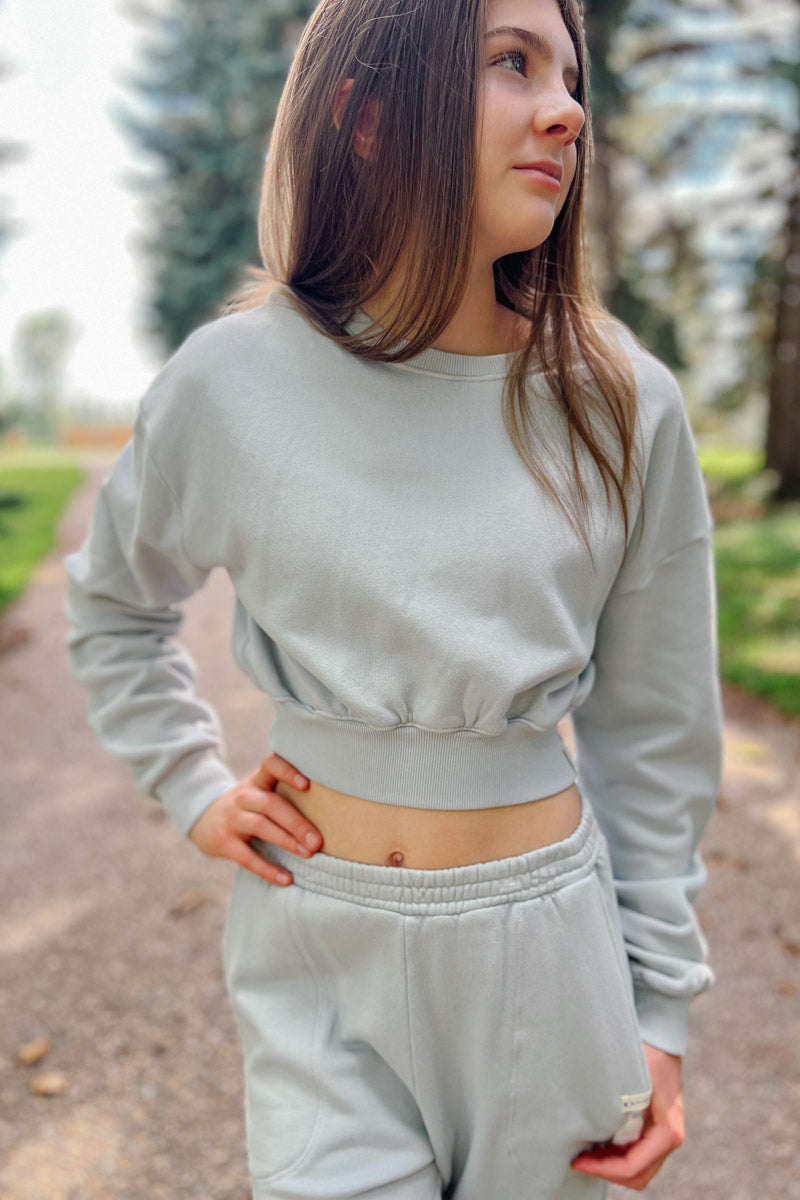 Athena Cotton Fleece Cropped Pullover