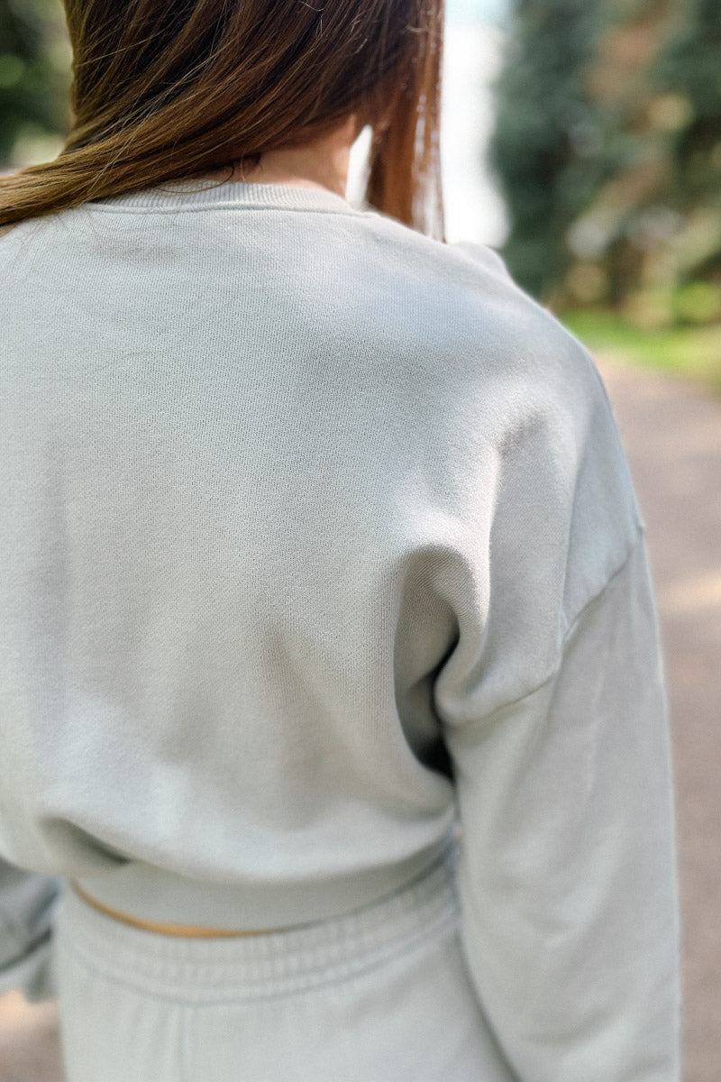 Athena Cotton Fleece Cropped Pullover