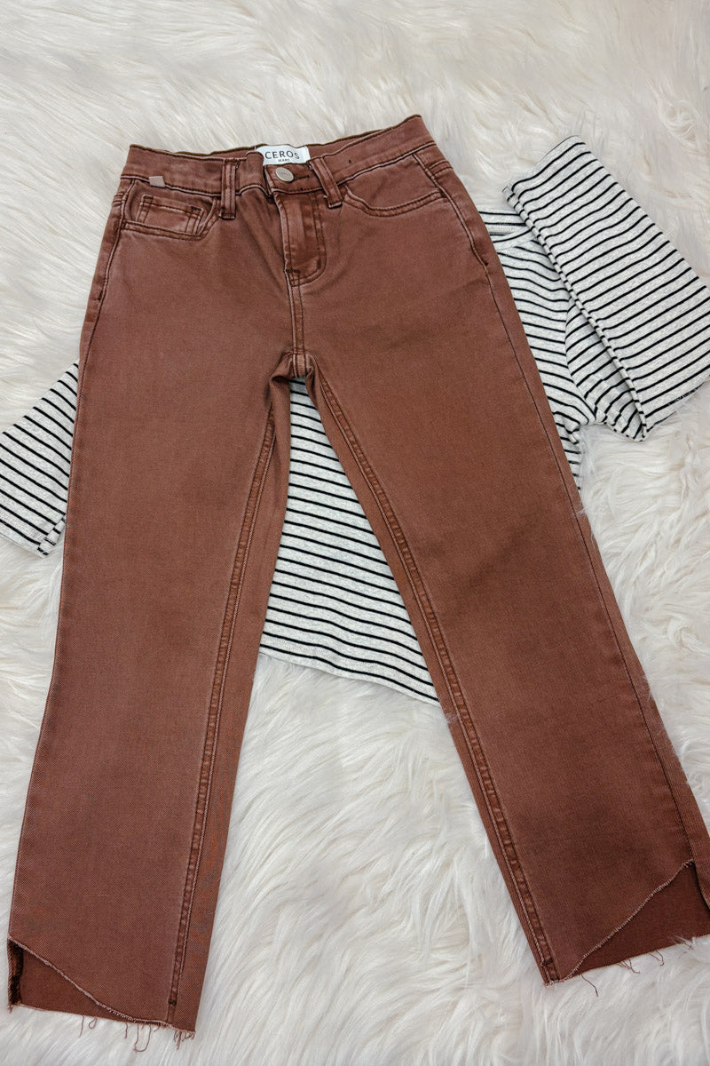 Auren Mocha Straight Youth Denim