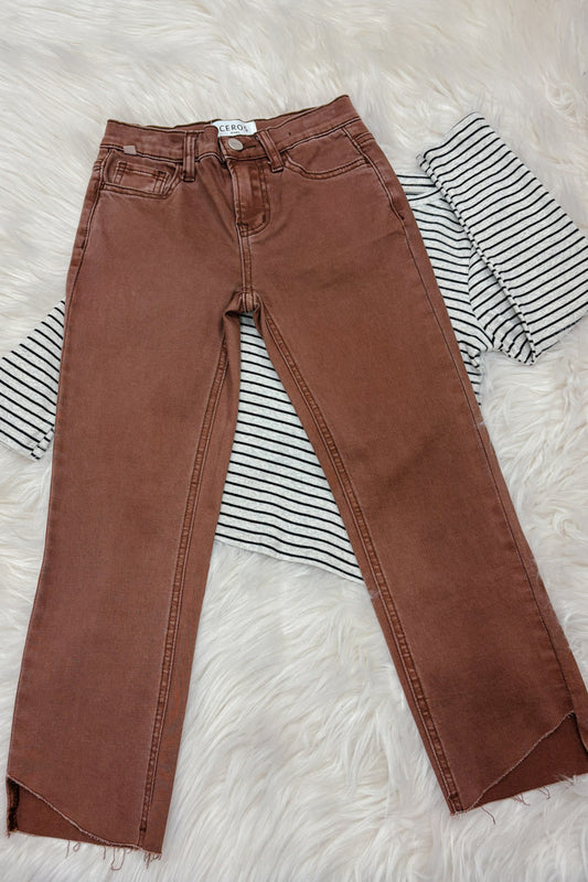 Auren Mocha Straight Youth Denim