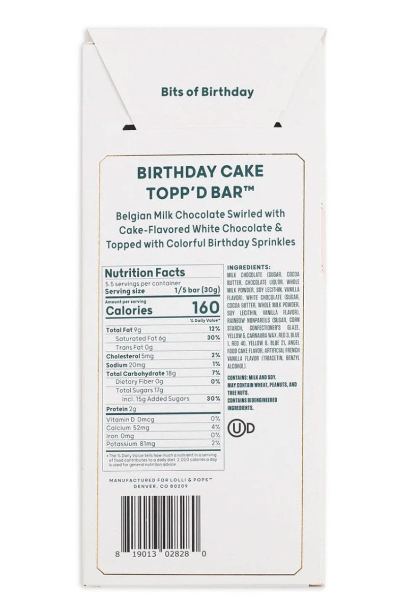 Lolli & Pops Topp'd Chocolate Bar