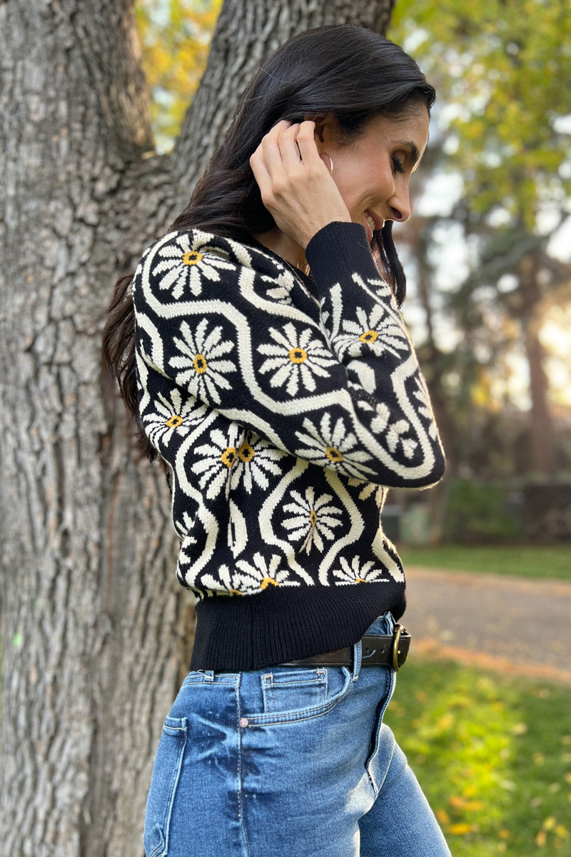 Breath of Fresh Air Floral Sweater