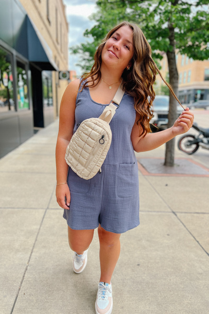 Nylon Quilted Sling Bag