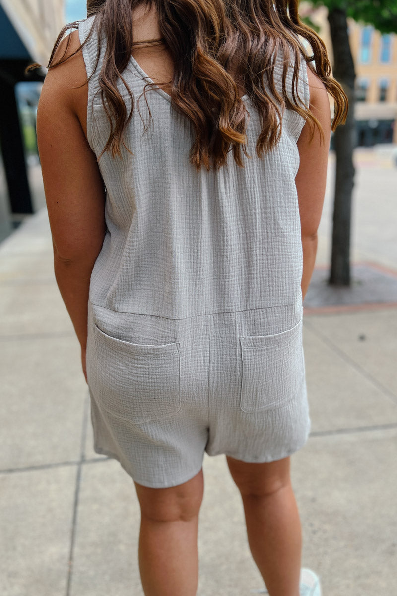 Brooklyn Gauze Romper with Side Button