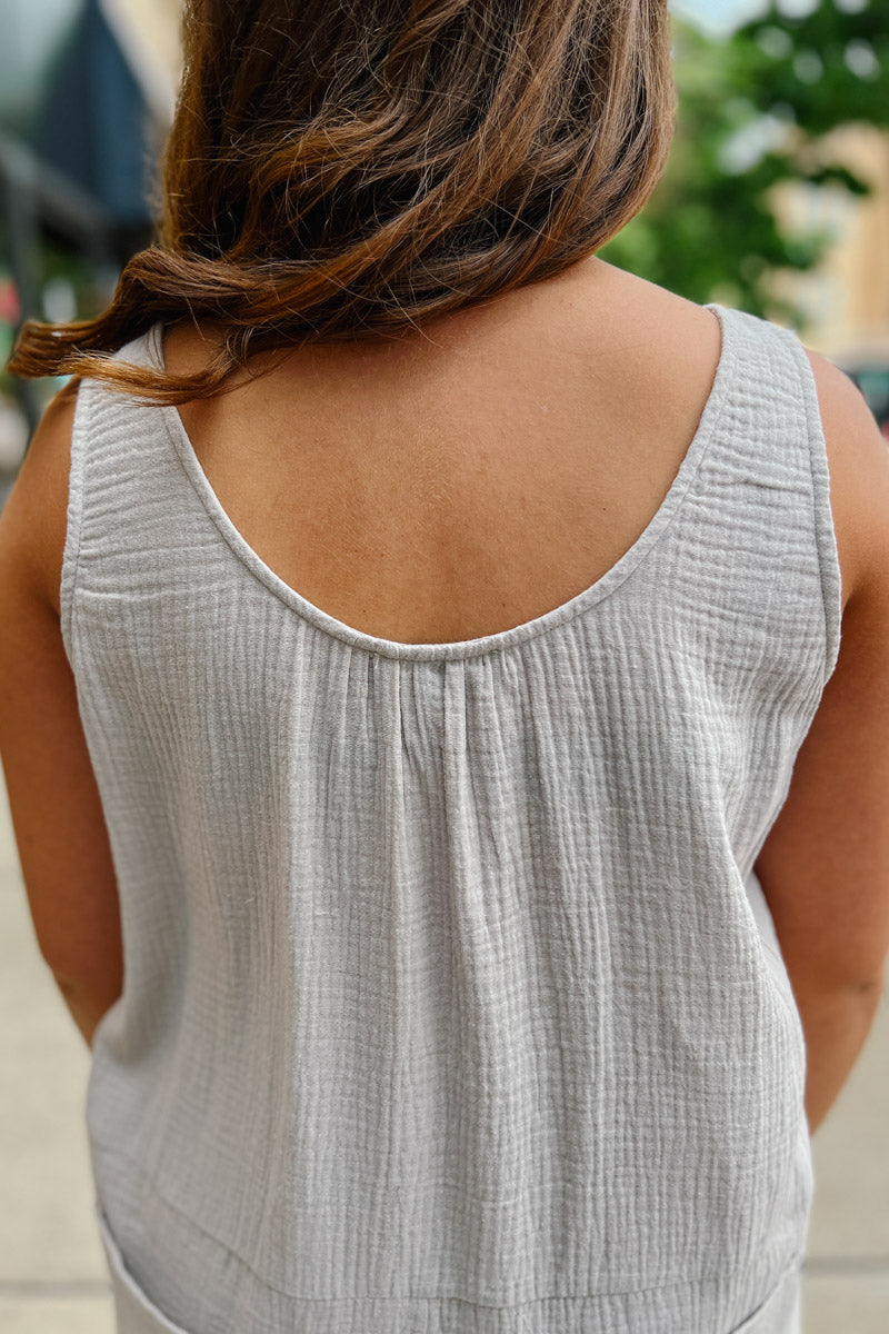 Brooklyn Gauze Romper with Side Button