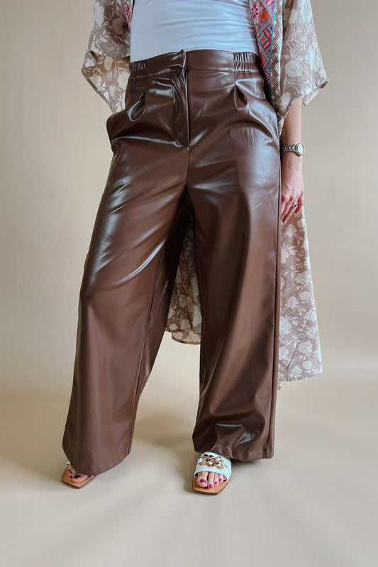 Carsyn Wide Leg Vegan Leather Pant