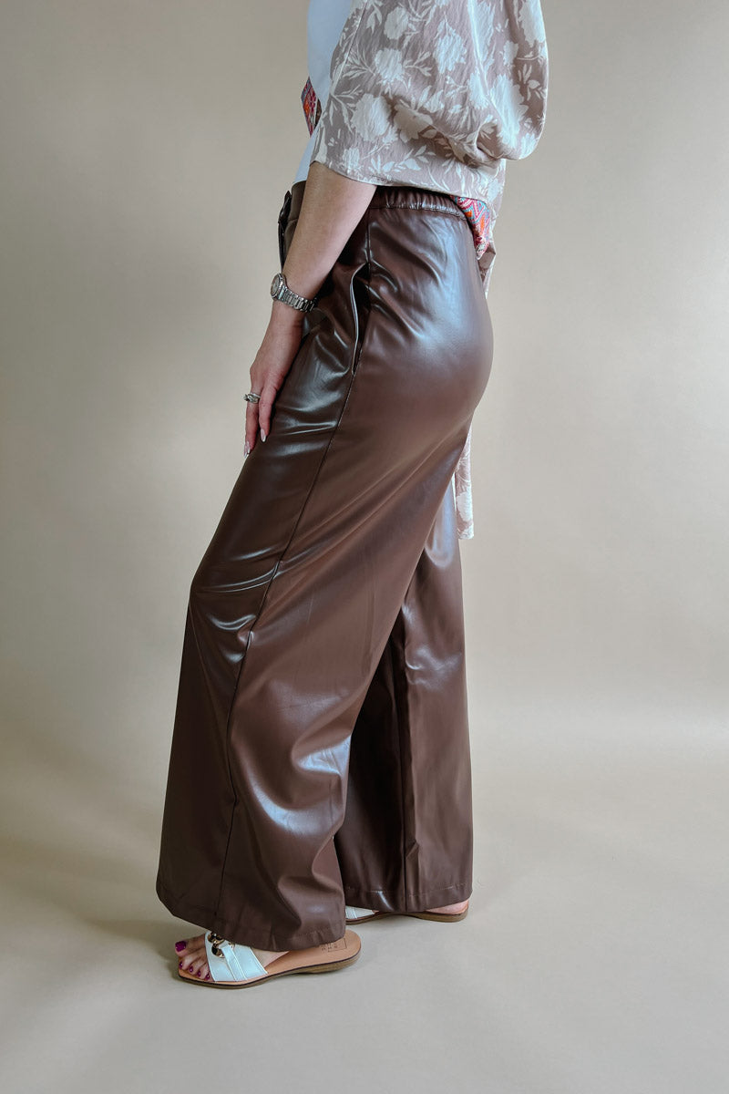 Carsyn Wide Leg Vegan Leather Pant