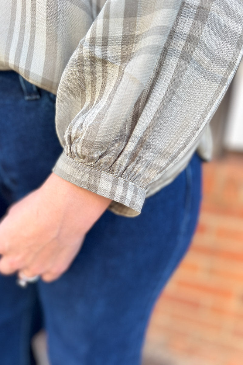 Catalina Monochrome Plaid Top