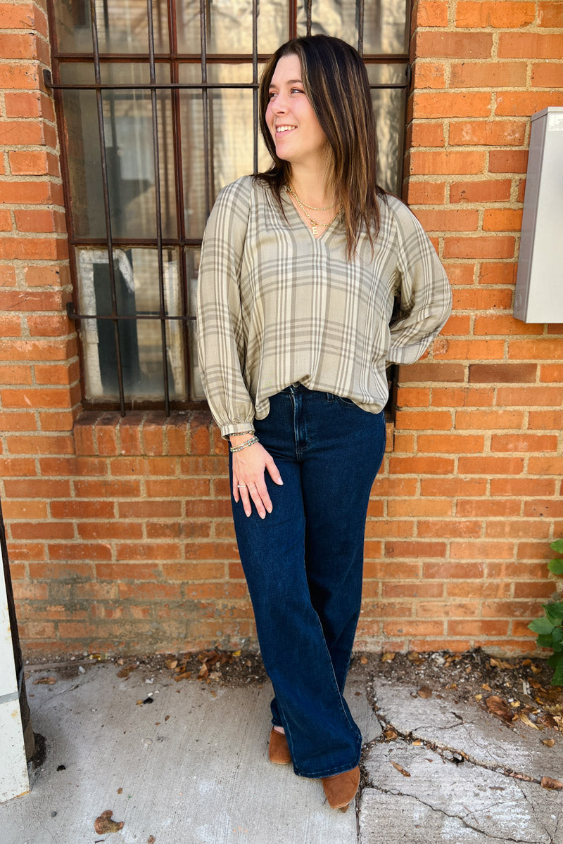 Catalina Monochrome Plaid Top