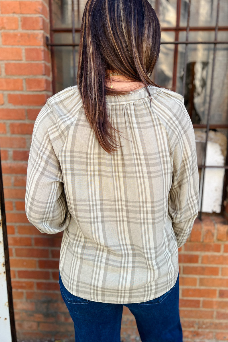 Catalina Monochrome Plaid Top