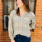 Catalina Monochrome Plaid Top