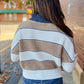 Clement 1/4 Zip Striped Sweater