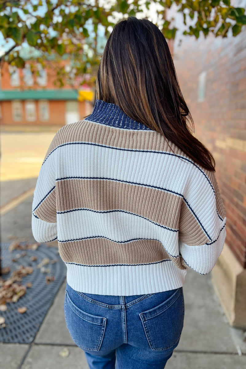 Clement 1/4 Zip Striped Sweater