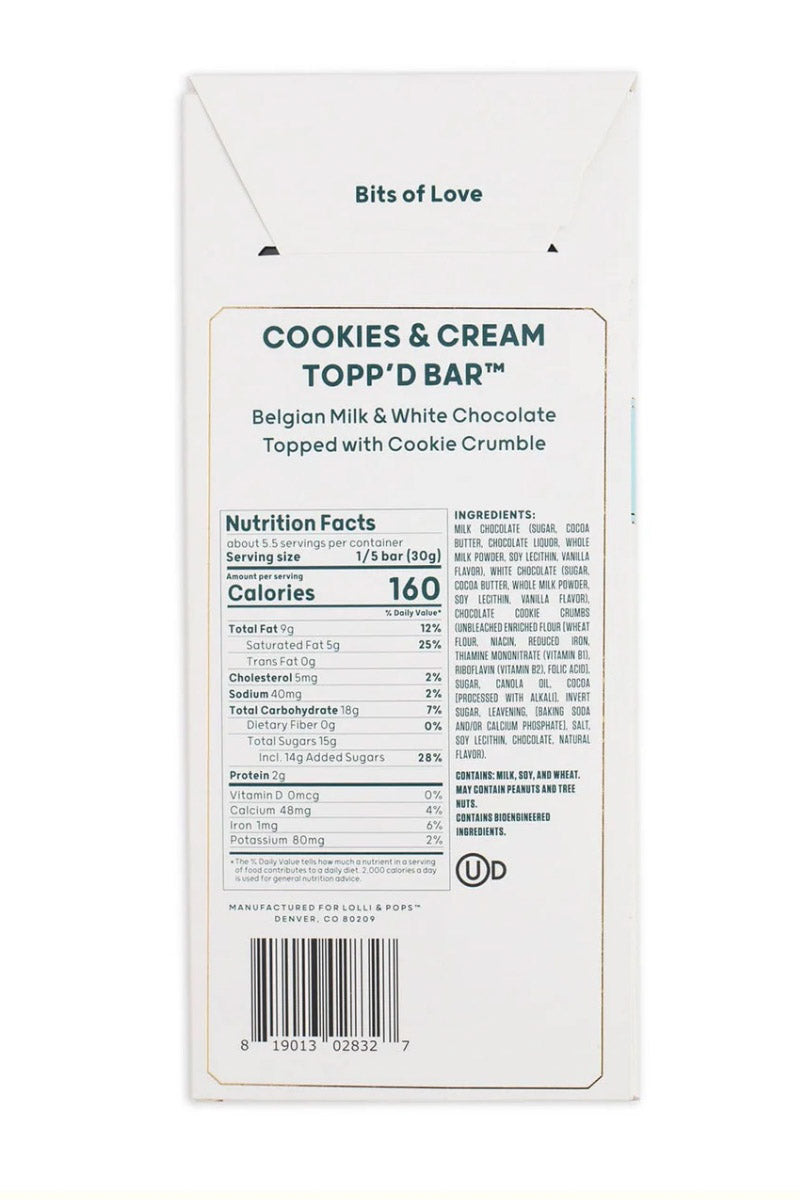 Lolli & Pops Topp'd Chocolate Bar