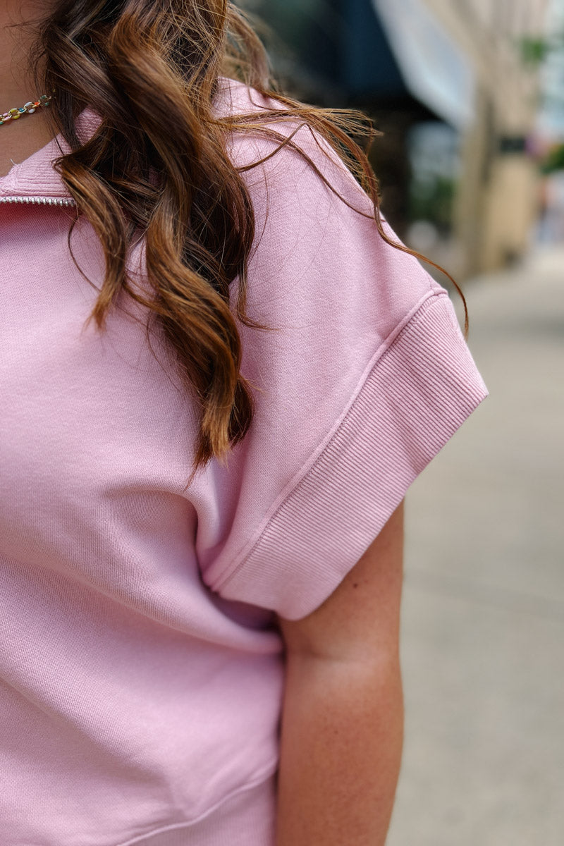 Days in Half-zip Short Sleeve Sweatshirt