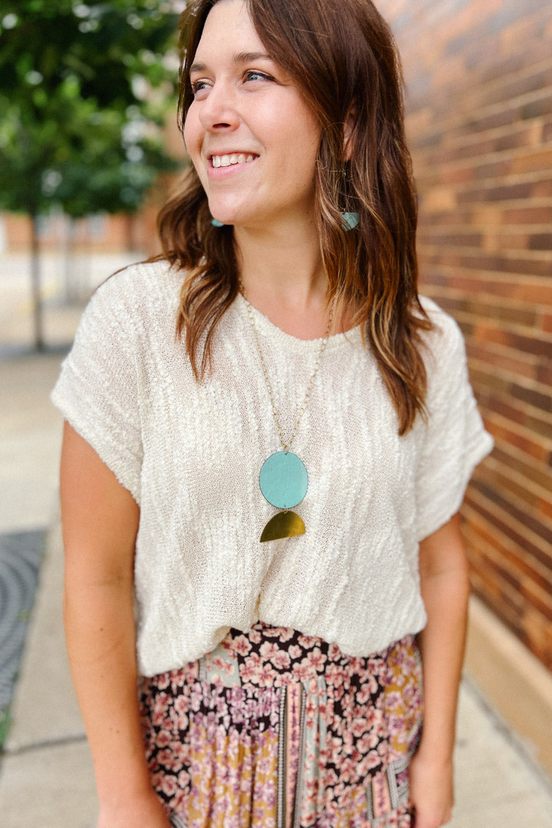 Easy Enough Metallic Slub Pullover