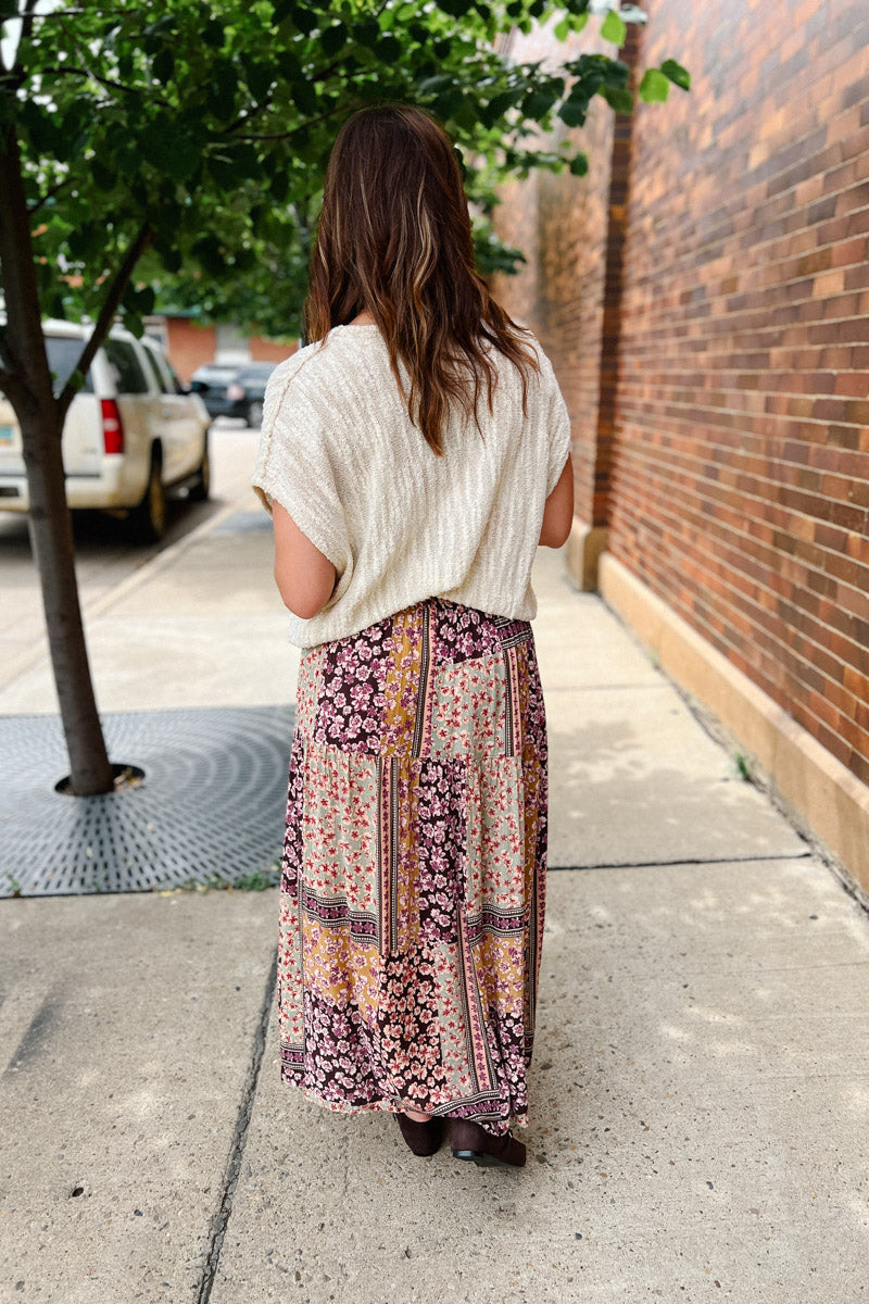 Set It Up Mixed Print Skirt