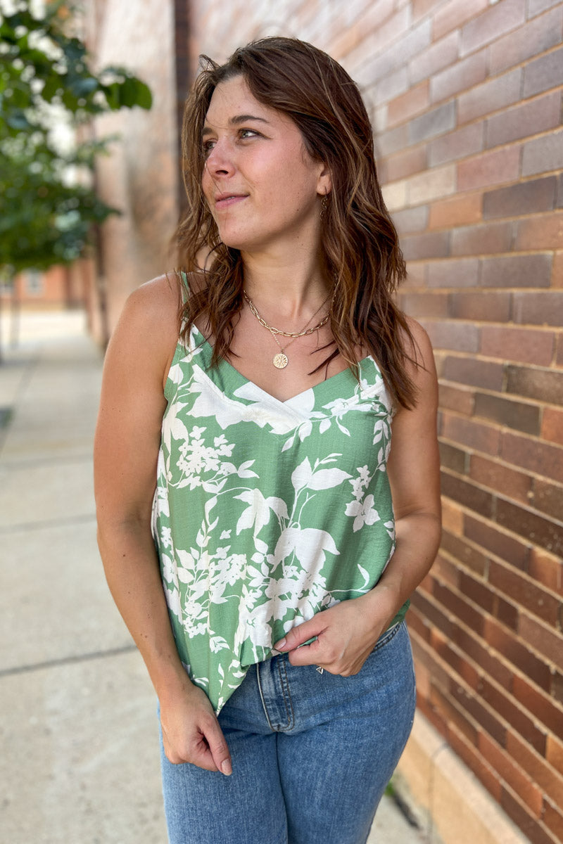 Find Me Outside Floral Print Tank
