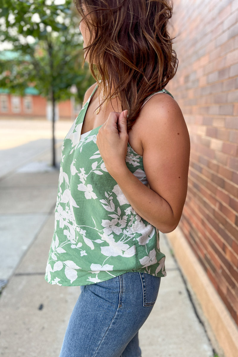 Find Me Outside Floral Print Tank
