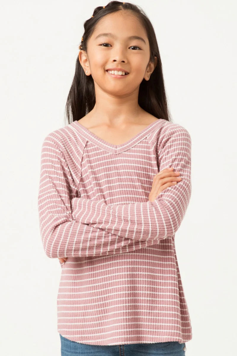 Fiona Girls Striped LS