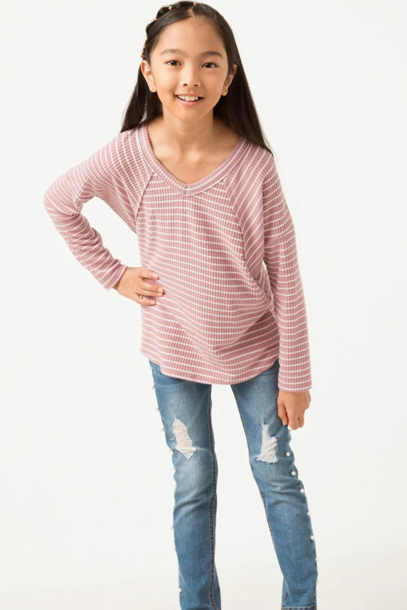 Fiona Girls Striped LS