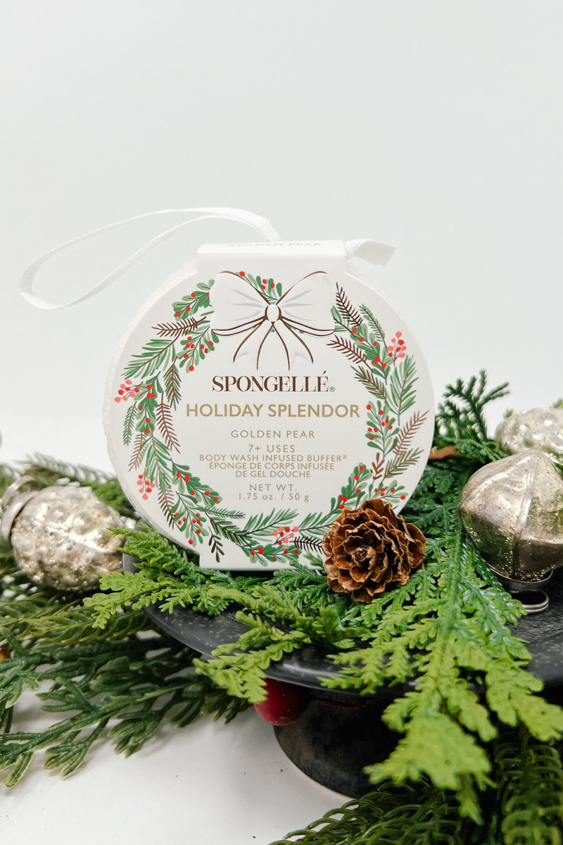 Golden Pear Holiday Splendor Body Wash Sponge